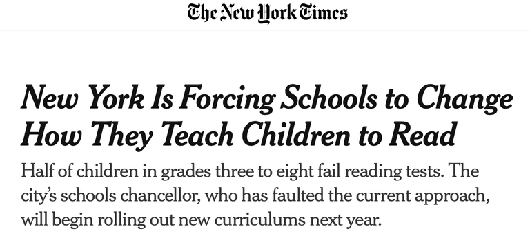 New York Is Forcing Schools to Change How They Teach Children to Read