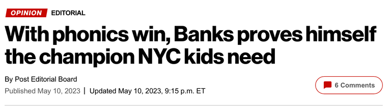 With phonics win, Banks proves himself the champion NYC kids need